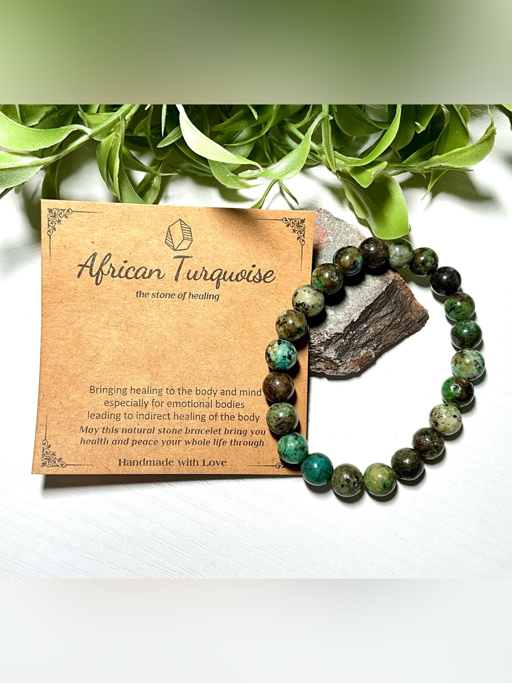 Lovely African Turquoise Beaded Stretch Bracelet